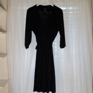 Lane Bryant Black Ruffle Wrap Dress